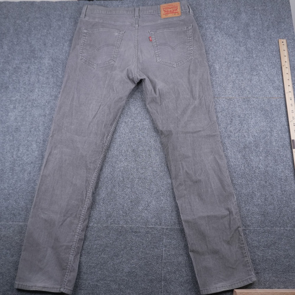 Levi's 511 Slim Fit Pants Mens 36x32 Grey Corduroy Waterless Stretch Trousers - Picture 3 of 10